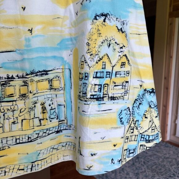 Valerie Stevens Skirt Women 8P A Line Romantic Yellow Wearable Art Fem Work - Picture 11 of 16